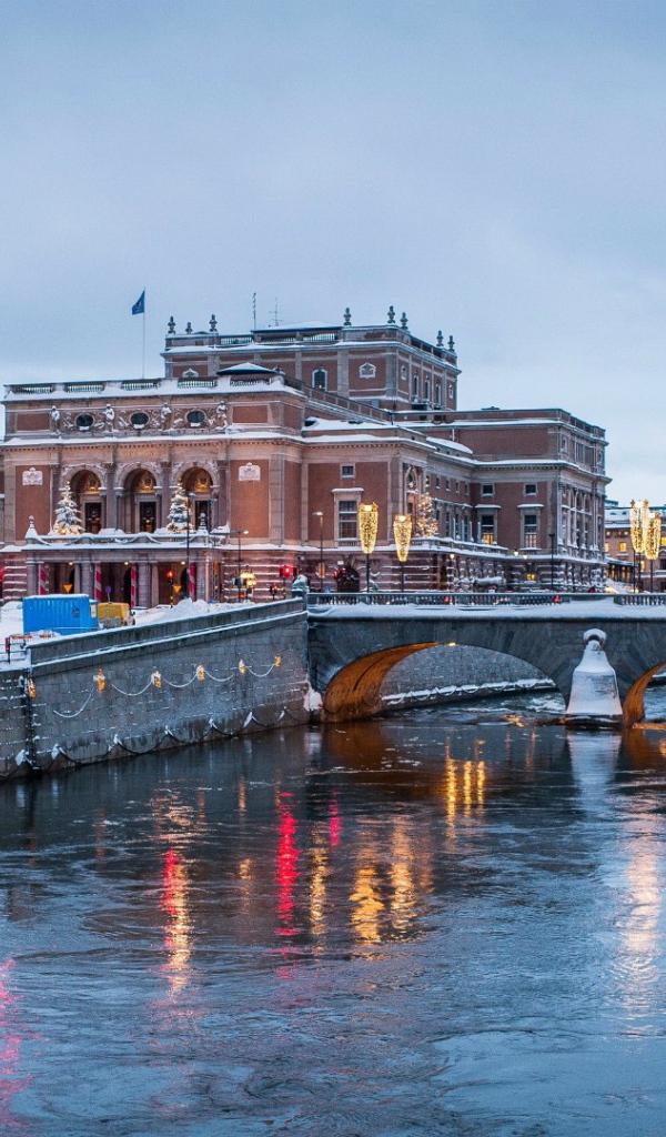 Зимний Стокгольм Швеция