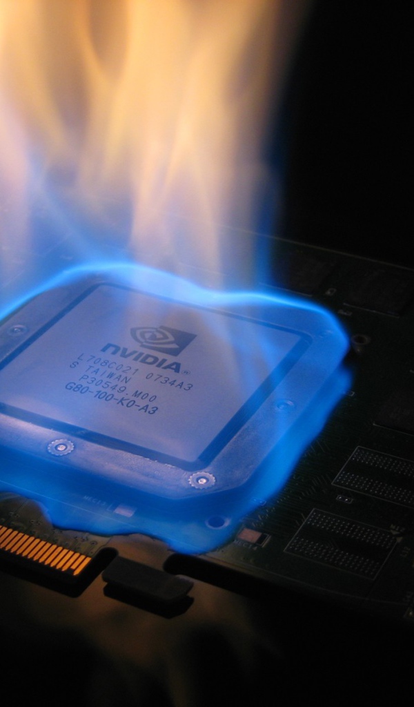 Чип Nvidia горит синим пламенем