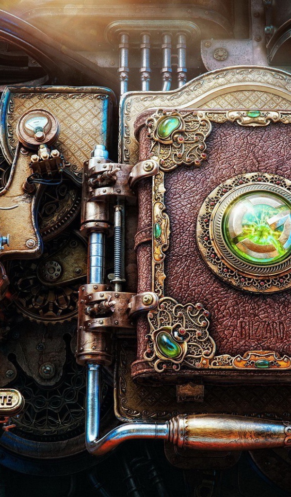 Панель компьютера стимпанк