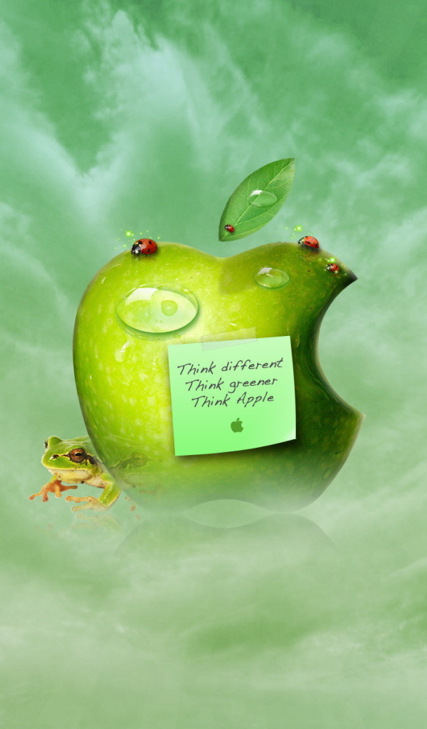 The inscription on the Apple sign
