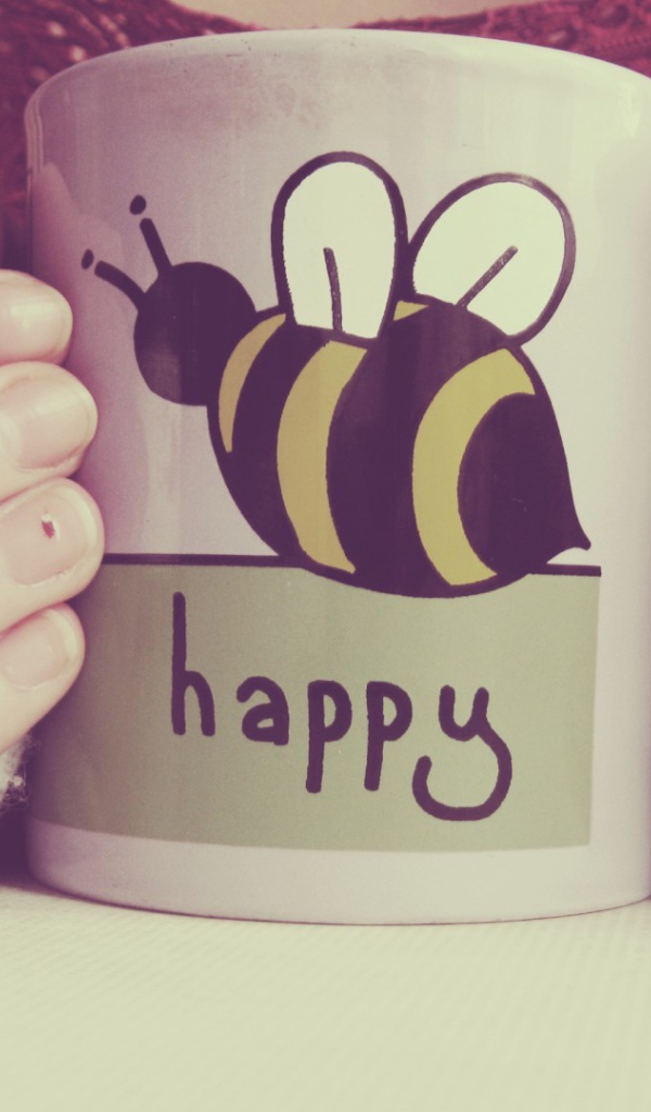 Чашка с рисунком пчелы