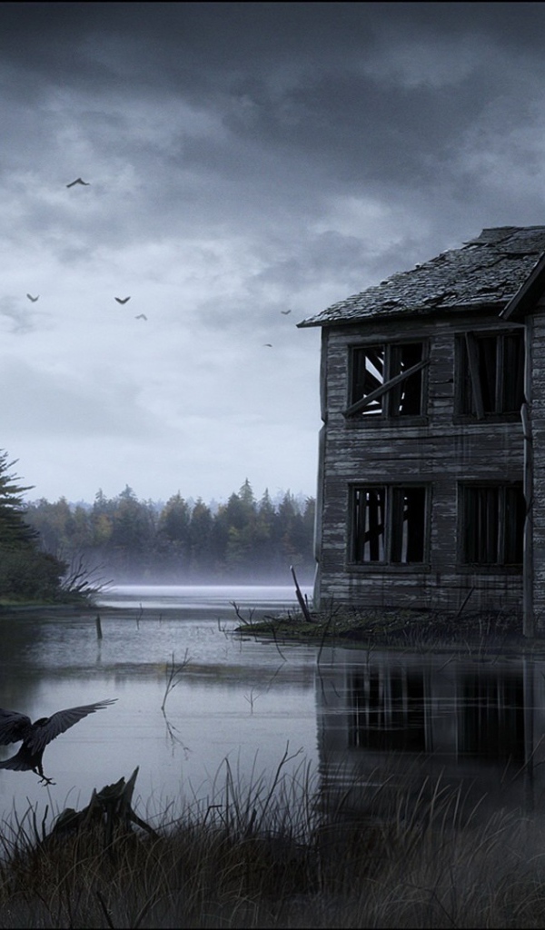 Заброшенный дом на болоте