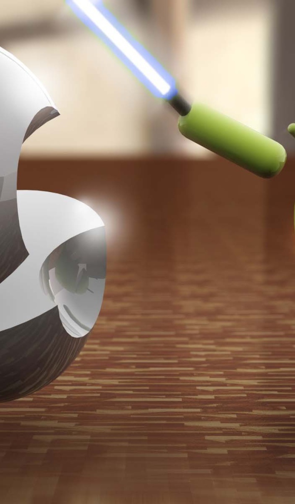 Андроид сражается с Эппл в стиле Звездных войн