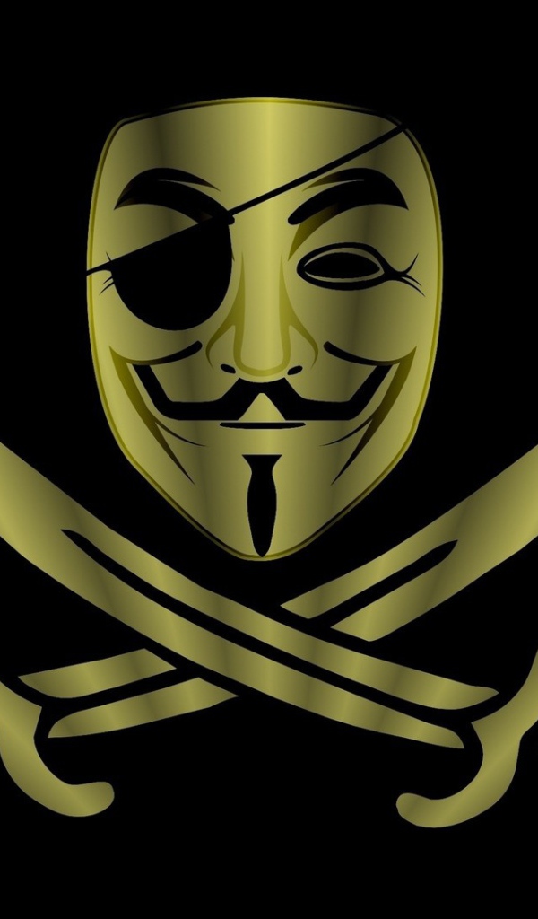 Анонимус на пиратском флаге
