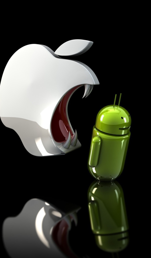 Эппл пытается проглотить Андроид