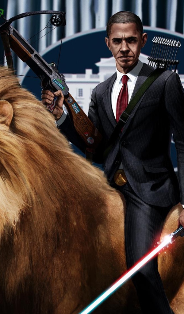 Барак Обама оседлал льва