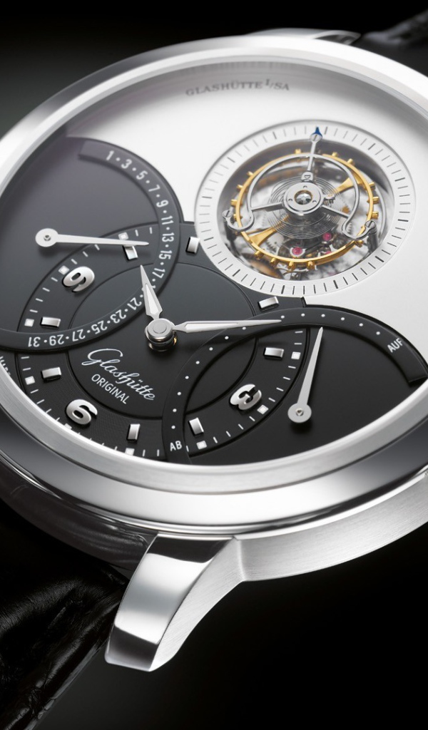 Черно белый циферблат люкс часов