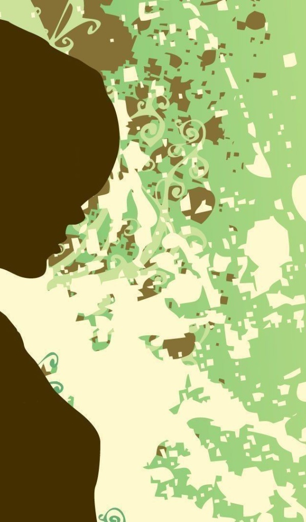 Коричневый силуэт девушки