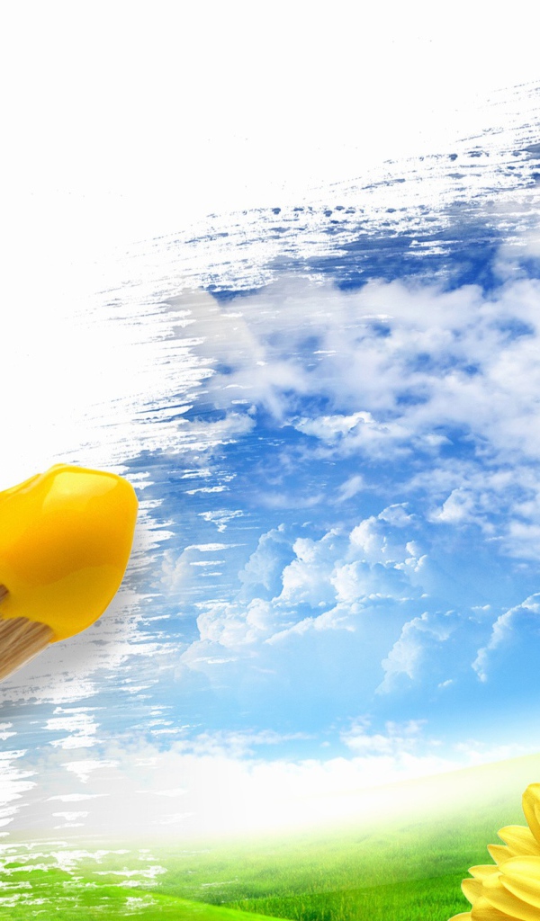 Кисти с краской на холсте