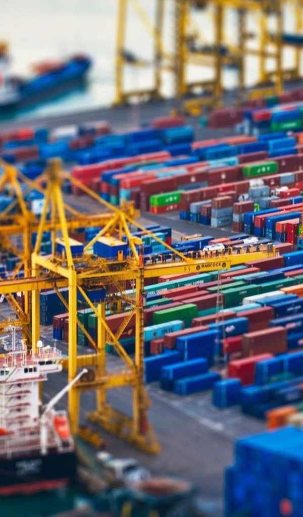 Контейнеры в грузовом порту