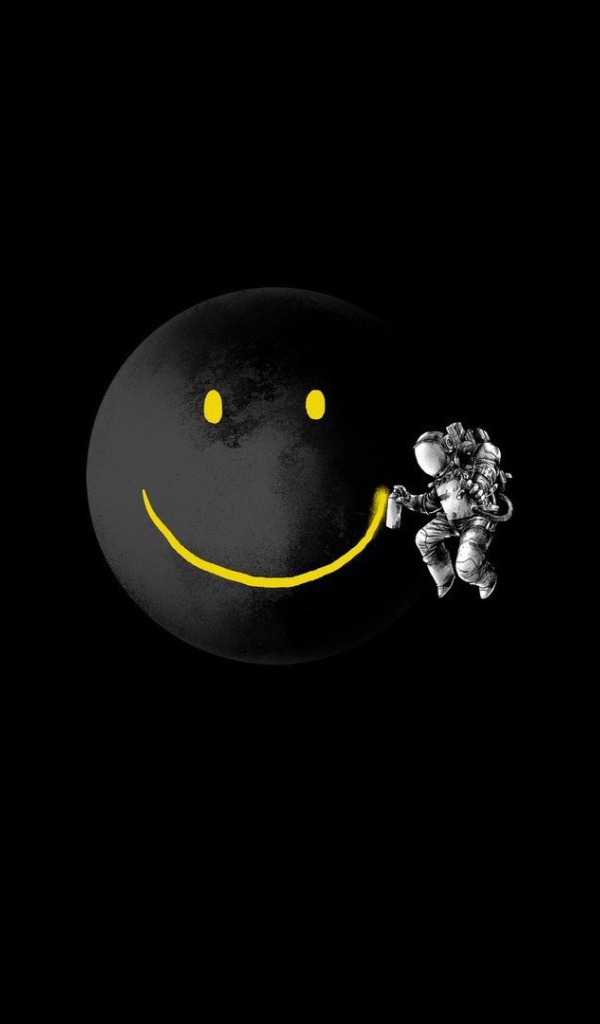 Космонавт рисует смайлик