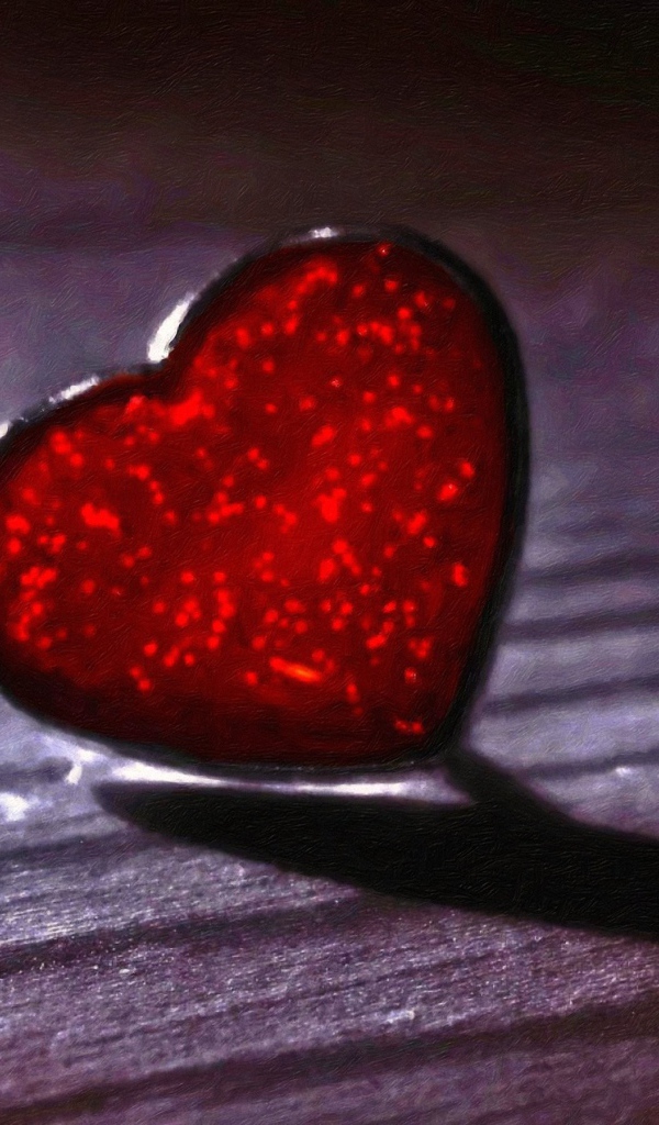 Кристальное красное сердце