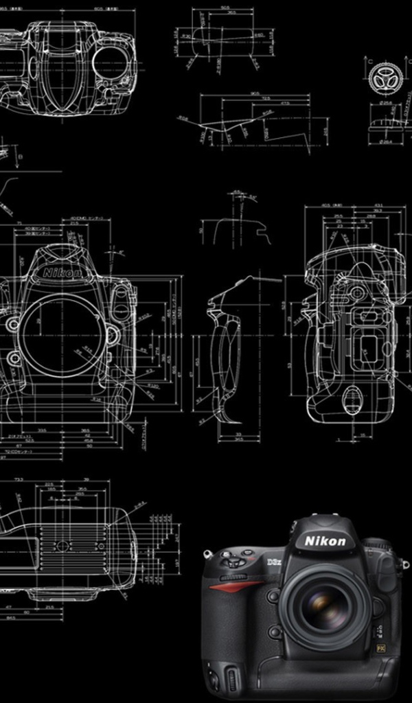 Чертеж фотоаппарата Никон