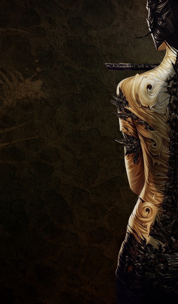 Рисунок тату позвоночника на спине у девушки