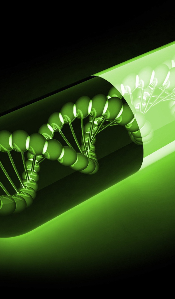 Зеленая ДНК, черный фон