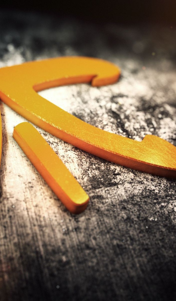 Оранжевый иероглиф фигурка