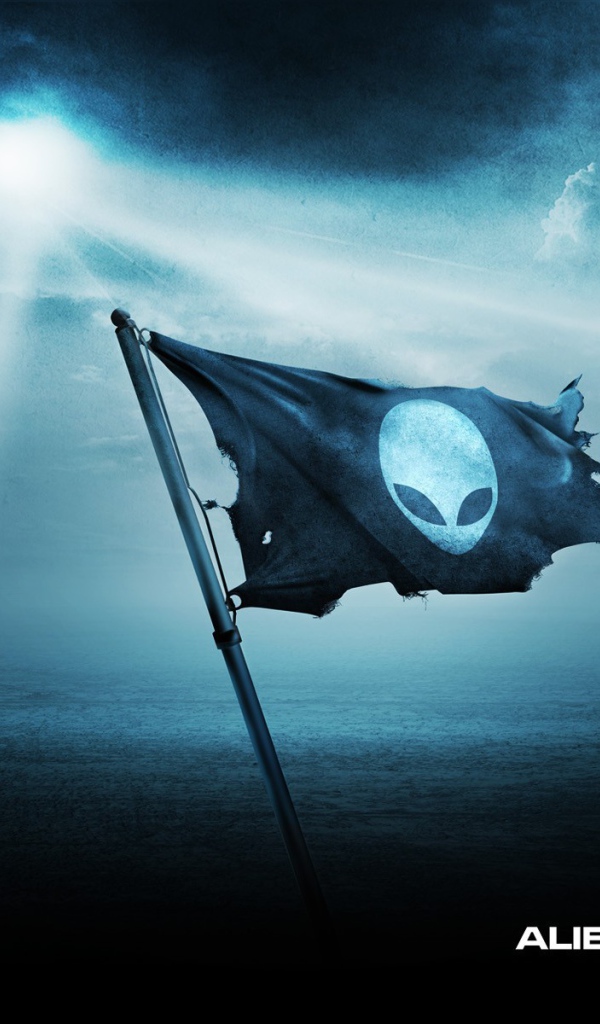 Пиратский флаг с инопланетянином