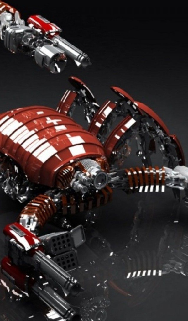 Робот скорпион красного цвета