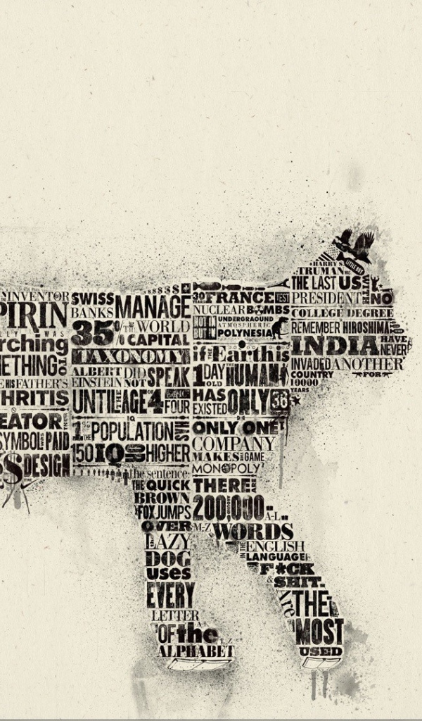 Силуэт кошки из надписей