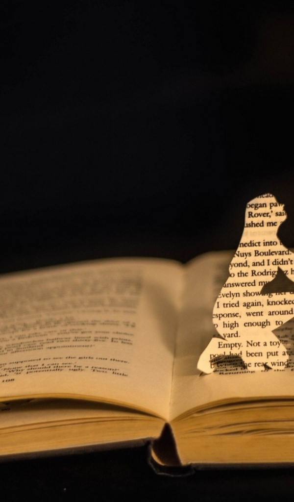 Силуэты героев на страницах книги