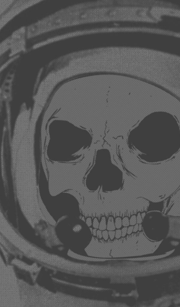 Череп космонавта в скафандре