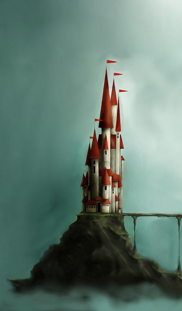 Маленький замок на скале, минимализм