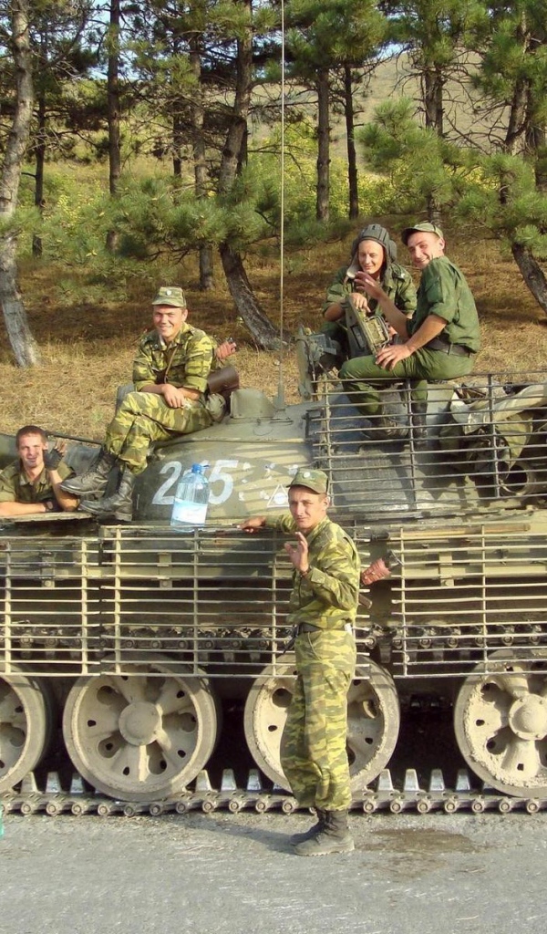 Soldiers on a tank