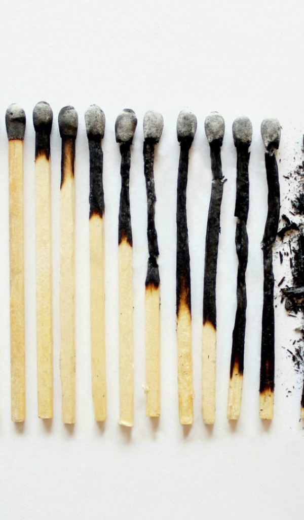 Стадии сгорания спички