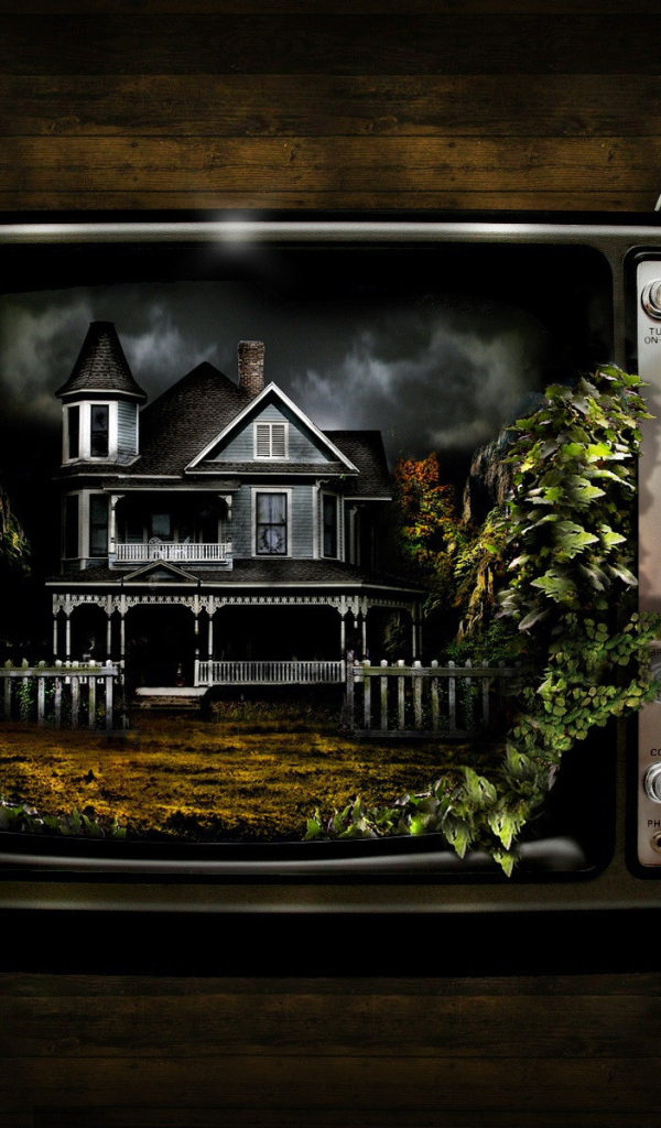 Телевизор зарос плющом