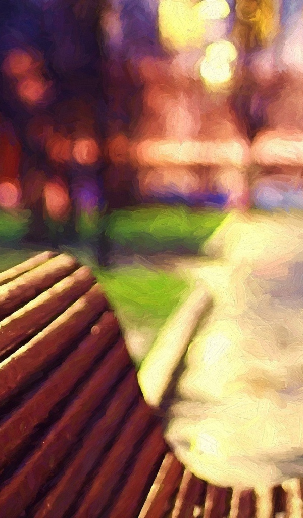 Человечек из картона на скамье