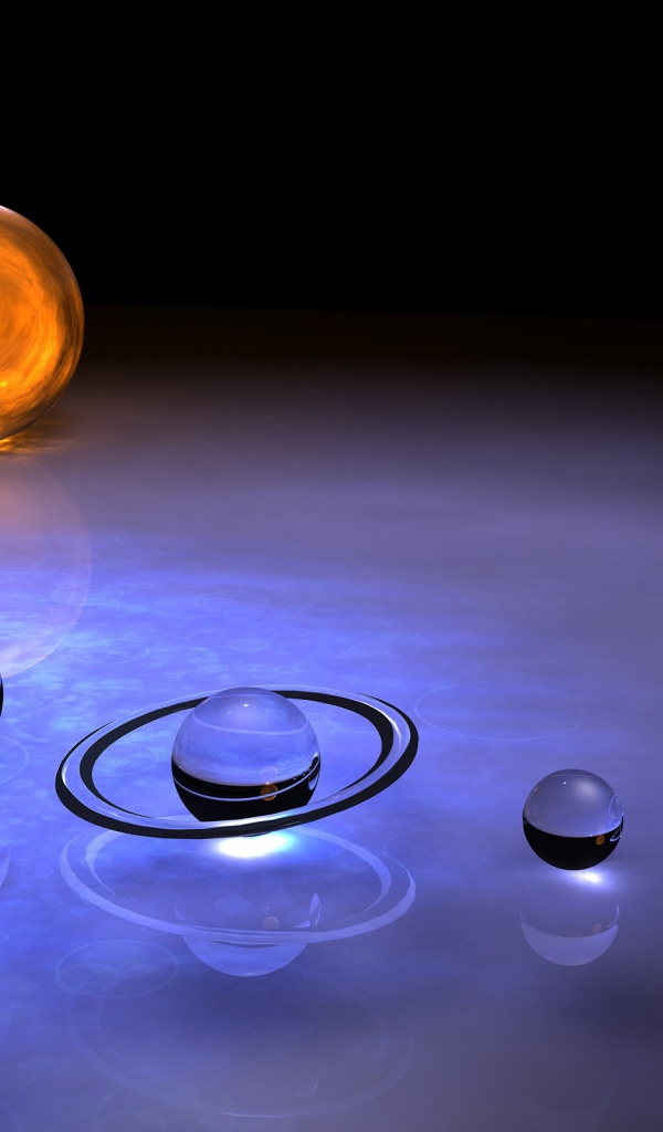 Модель солнечной системы из стекла