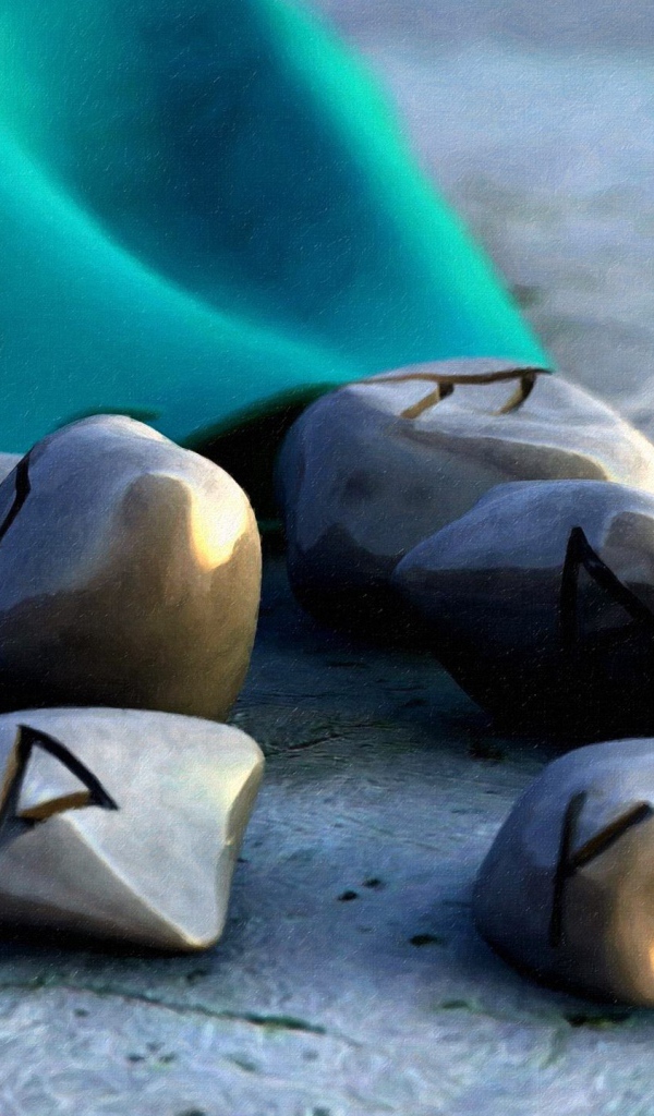 Руны на гладких камнях