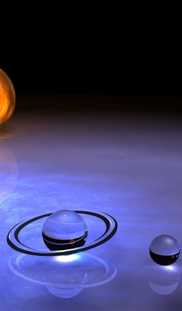 Солнечная система из капель воды