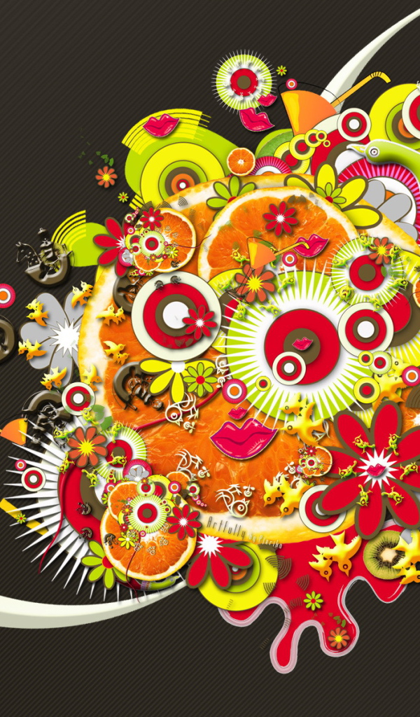 Абстрактный букет на черном фоне