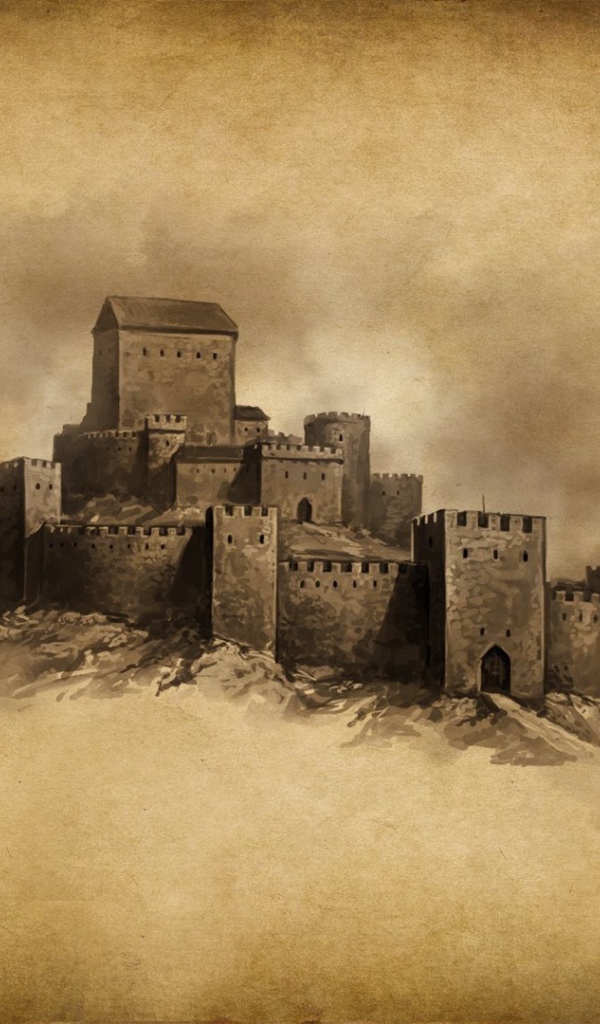 Замок нарисован карандашом