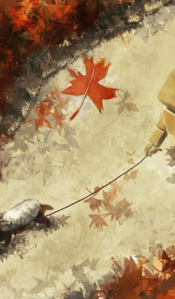 Дандо выгуливает собаку, рисунок