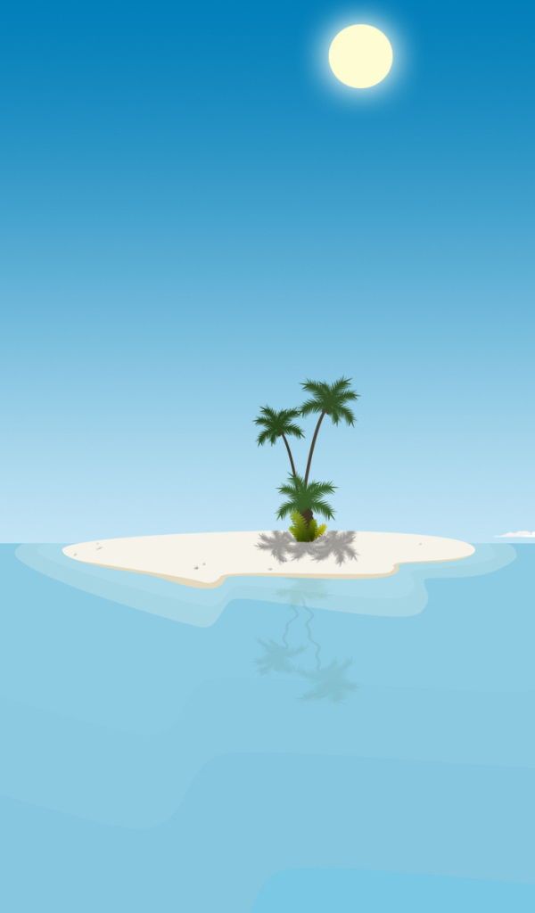 Необитаемый остров в синем море