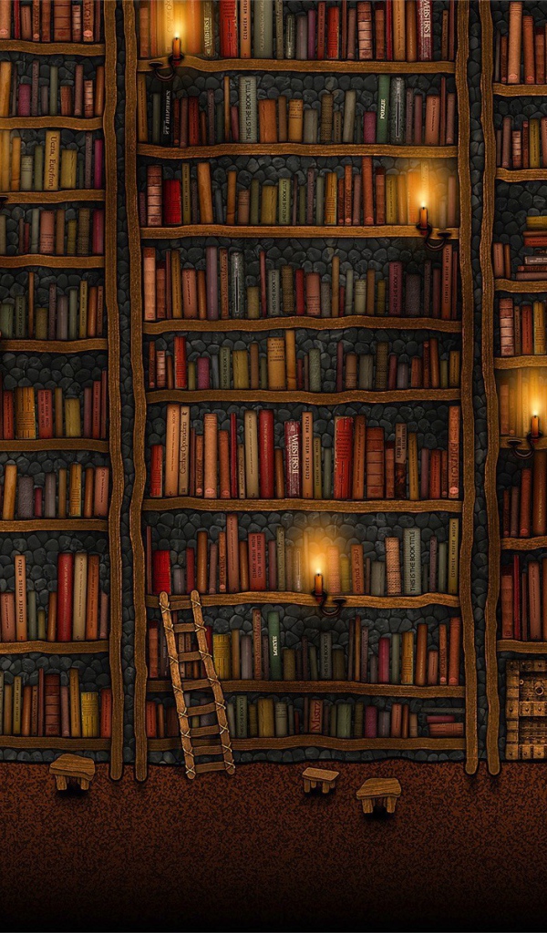 Библиотека с множеством книг