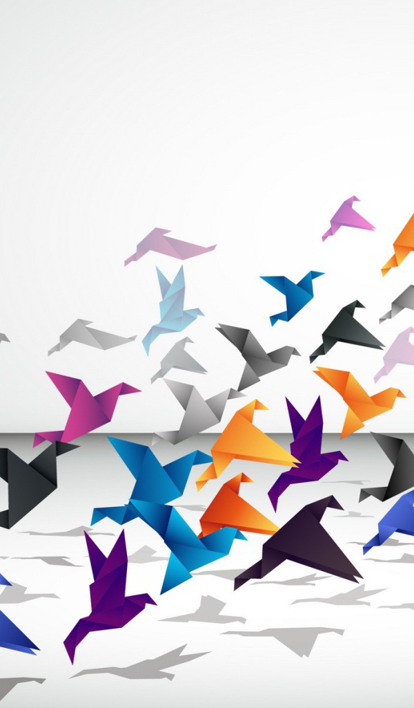 Журавли оригами взлетают в небо