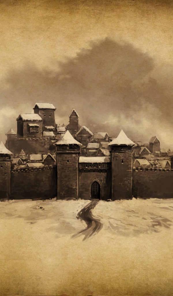 Нарисованный город крепость