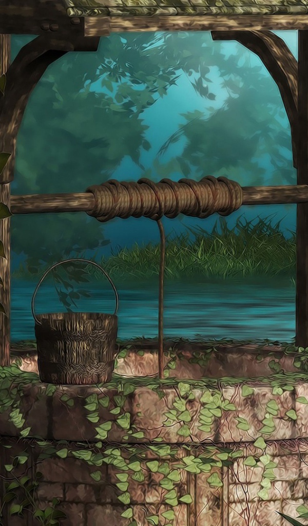 Каменный колодец у реки