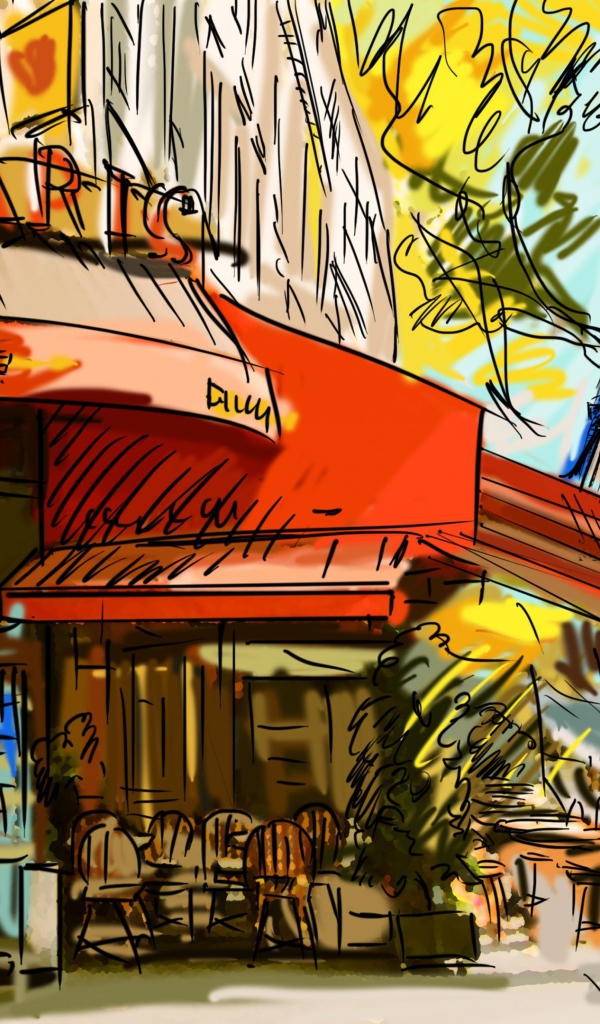 Улочка Парижа на рисунке