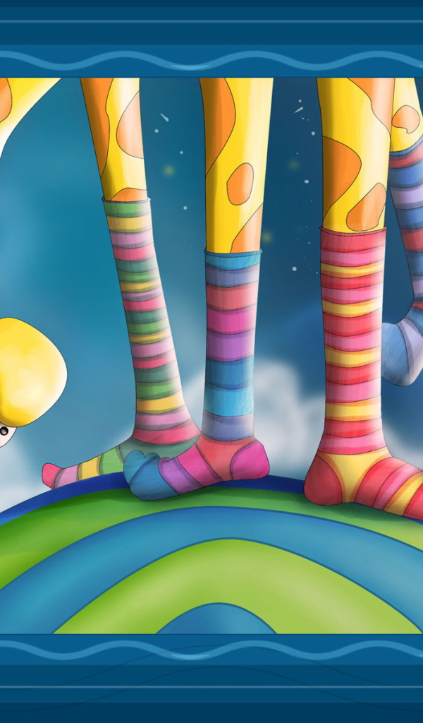 Жираф в разных носках