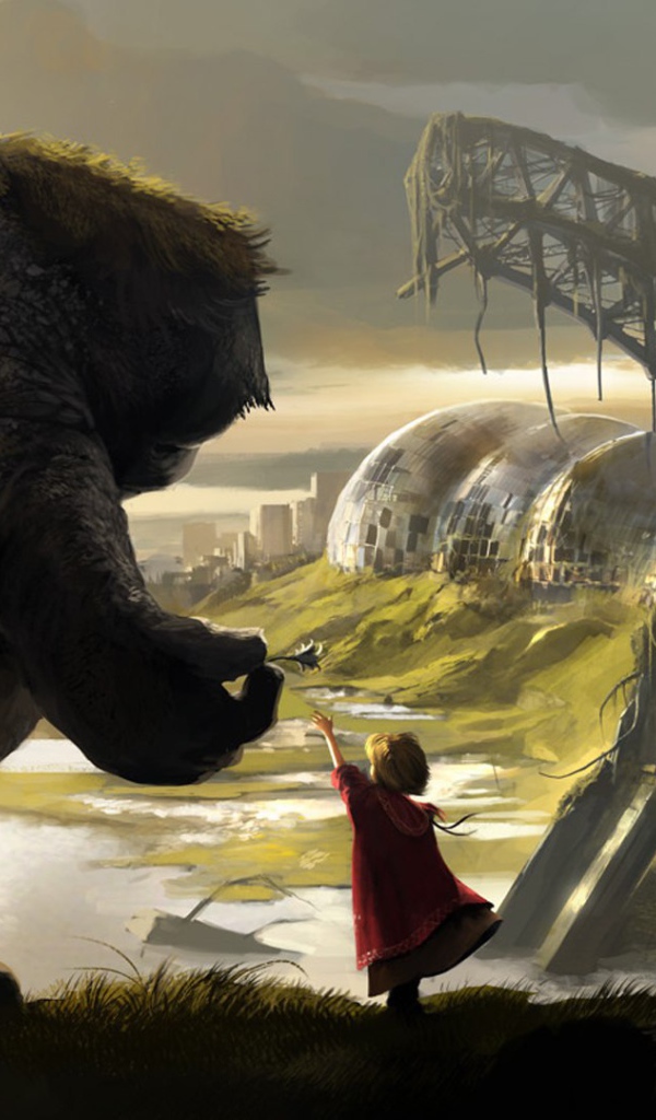 Девочка и большой монстр