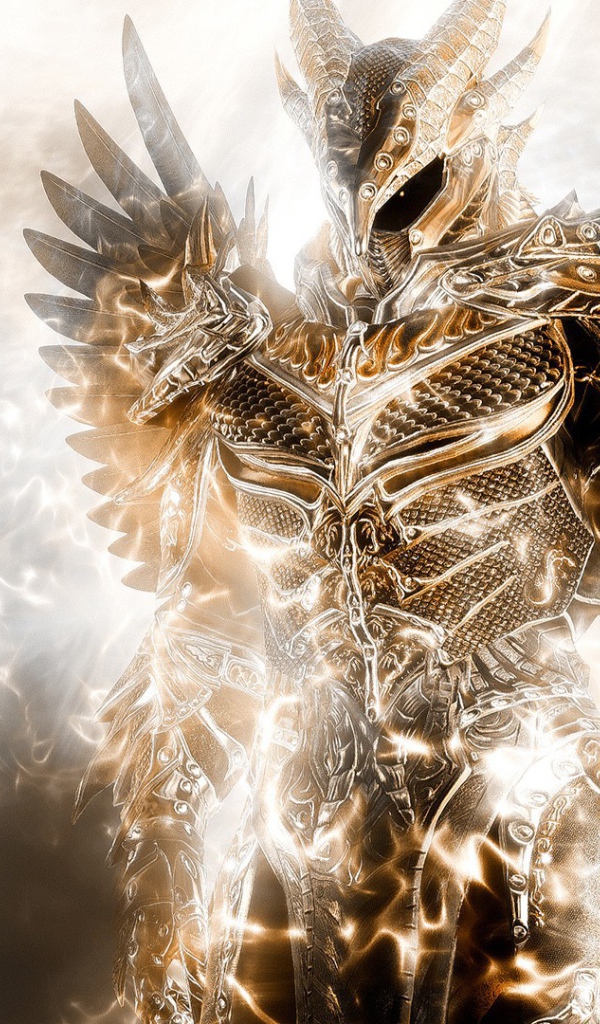Человек и демон в золотых доспехах