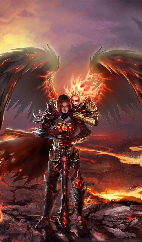 Пара огненных ангелов в аду