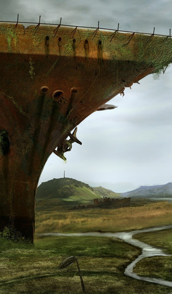 Авианосец в высохшем море