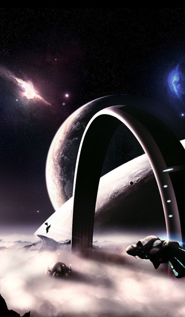 Инопланетный пейзаж с облаками