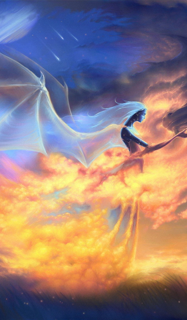 Ангел летит в облаках