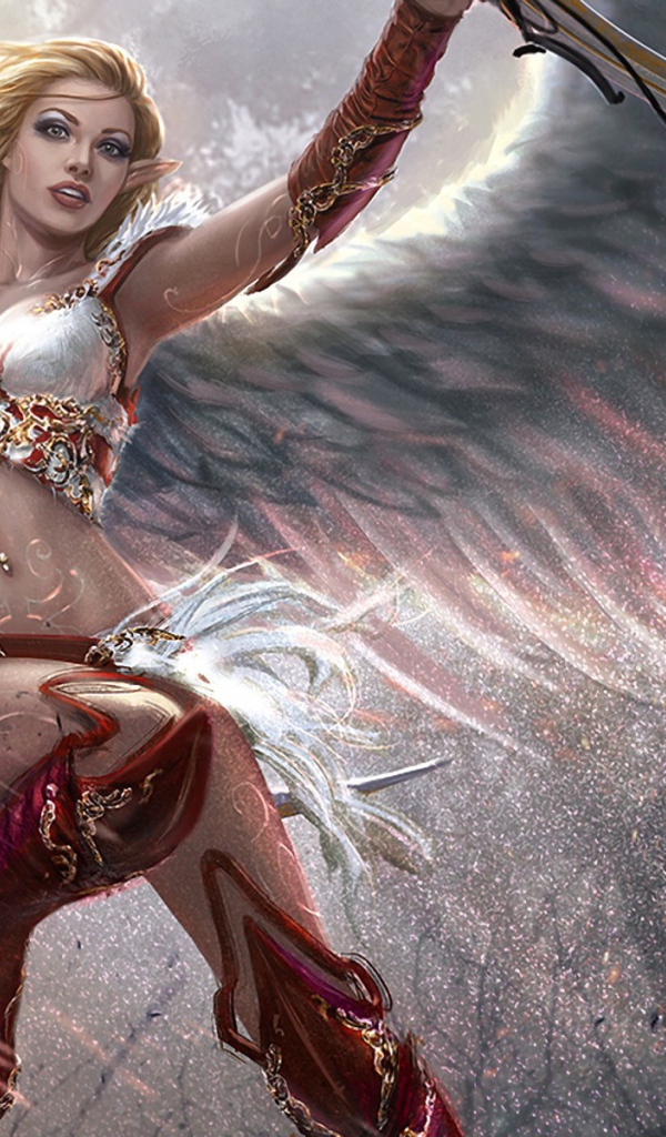 Девушка ангел с оружием в руках